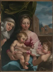 Jomfru og barn med den unge døperen Johannes og den hellige Katarina av Siena