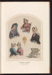 Tradisjonell drakt av Schouwen og Duiveland i Zeeland, 1857 Provinsen Zeeland. Schouwen en Duiveland / XXVIII (tittel på objekt)