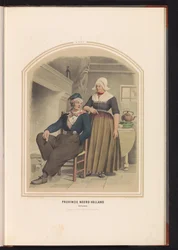 Tradisjonell drakt av Volendam i Nord-Holland, 1857 Provinsen Nord-Holland. Vollendam / XXXV (tittel på objekt)