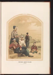 Tradisjonell drakt av Volendam i Nord-Holland, 1857 Provinsen Nord-Holland. Vollendam / XXXVI (tittel på objekt)