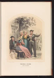 Tradisjonell drakt av South Beveland i Zeeland, 1857 Provinsen Zeeland. Øya Zuid-Beveland / XIX (tittel på objekt)
