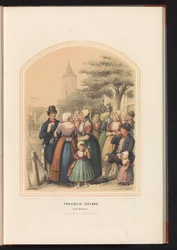 Tradisjonell drakt av øya Walcheren i Zeeland, 1857 Provinsen Zeeland. Island of Walcheren / XIII (tittel på objekt)