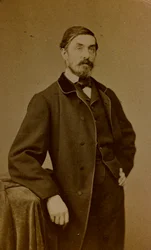Portrett av Auguste Paul Charles Anastasi, fransk maler; visittkort (s/hvitt bilde)