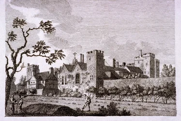 Hage ved Lambeth Palace, London, 1786.