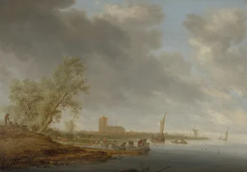 Elvelandskap med utsikt over Naarden, 1642.
