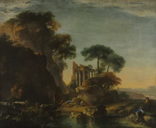 Ruiner i et steinete landskap, ca. 1640.