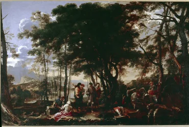 The Philosophers Wood. Maleri av Salvator Rosa