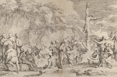 Korsfestelsen av tyrannen Polykrates etter hans fange av perserne, ca. 1662.