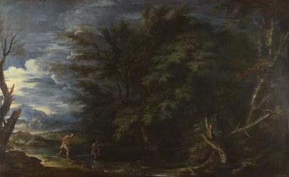 Landskap med Mercury and the Dishonest Woodman, ca 1663.