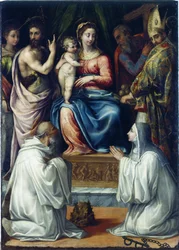 Jomfruen med de hellige Christina av Bolsena, døperen Johannes, Philip, Nicholas ..., 1540.