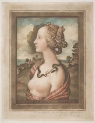 Simonetta Vespucci, ca. 1900 (farge mezzotint på kremvevd papir)