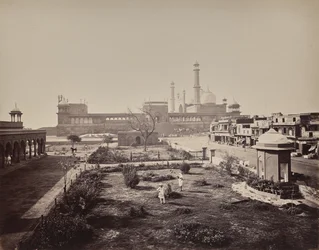 Delhi. Utsikt over nordsiden av Jama Masjid, det viktigste muslimske gudshuset