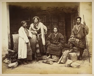 Gruppe av bhooteaer, Darjeeling, fra 