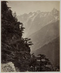 Uten tittel [åsside og fjell], ca. 1865.