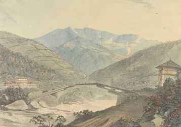 Utsikt nær Tassisudon [Tashicho Dzong] i Bhutan