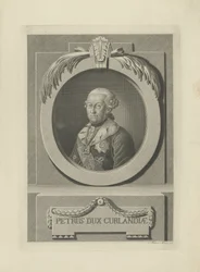 Peter von Biron 1724-1800, hertug av Kurland og Semigallia, 1781.