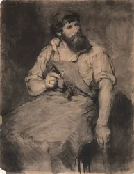 Smithy, studie for The Judgment, ca. 1883.