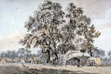 Hærens leir i Hyde Park, London, c1780.