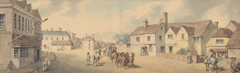 En firehesters vogn på vei gjennom Chippenham, Wiltshire