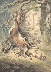 Design for frontispice til The British Sportsman, sent på 1700- og begynnelsen av 1800-tallet.