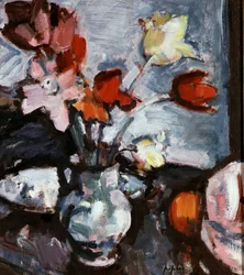 Stilleben med tulipaner. Maleri av Samuel John Peploe (1871–1935). Privat samling.