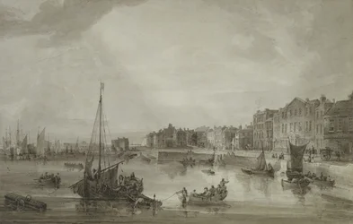 Margate Harbour, 1806 (brun vask over grafitt)