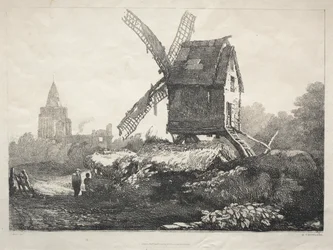 En serie med eldgamle bygninger og landlige hytter i Nord-England: At Crowland, Windmill, 182