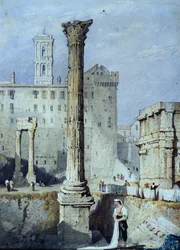 The Column of Phocas (akvarell på papir)