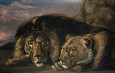 Sovende løve og løvinne 1823-1830.