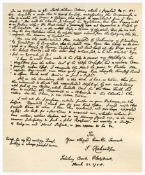 Brev fra Samuel Richardson, 22. mars 1754.