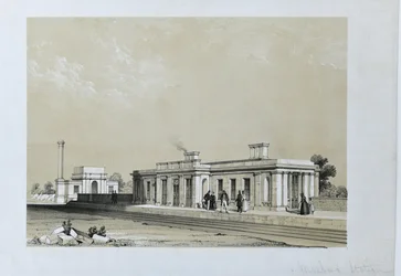 Masborough Station c1840 (tonet litografi på papir)