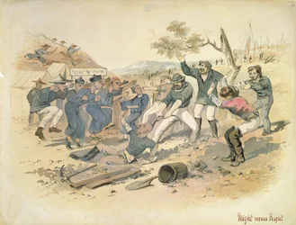 Makt mot høyre, ca. 1861 (akvarell)