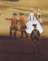 Soldater og et par i Horseguards Parade, ca. 1758 olje på lerret detalj av 237617