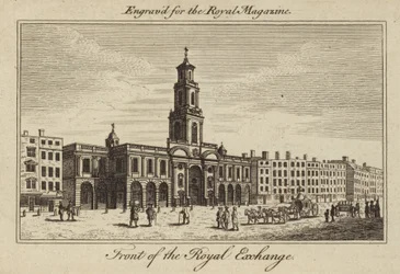 Forsiden av Royal Exchange i City of London