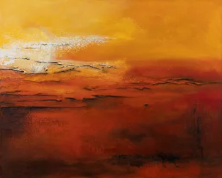 Solnedgang, 2022 (blandet teknikk på lerret)