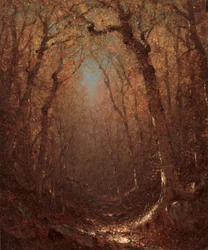 Høst, en skogssti, 1876.