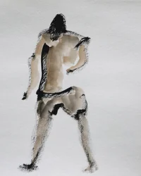 Abstrakt gående figur