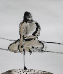 Skisse av samurai-meditasjon
