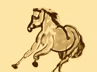 Livlig hestegalopp