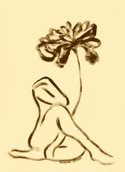 Kvinne og lotusblomst