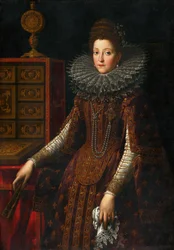 Slovakisk: Portrett av en dame i en rik dress Portrett av Maria av Medici.