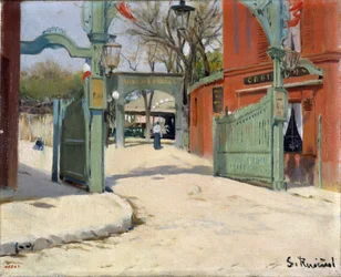 Inngang til parken Moulin de la Galette - Maleri av Santiago Rusinol (1861-1931) - 1891 - Olje på lerret - 33,5x41 - Museu Nacional d
