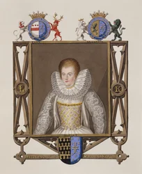 Portrett av Lettice Knollys (ca. 1541-1634), datter av Sir Francis Knollys, fra «Memoirs of the Court of Queen Elizabeth», utgitt i 1825