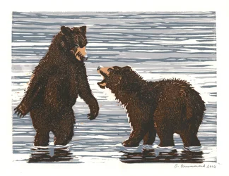 Laksestrøm-frolik, 2016 (linosnitt)