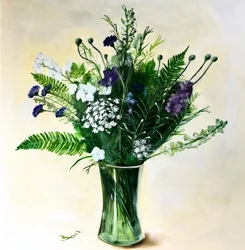 Lotties blomster, 2023 (akryl på plate)