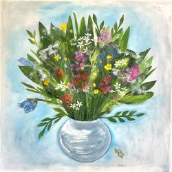 Rund vase, 2021 (akryl om bord)