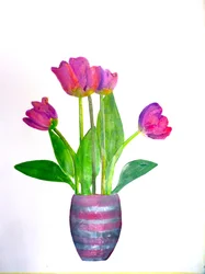 Tulips 1, 2021 (blekk på papir)