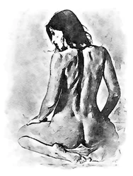 Vakker kvinne på kne