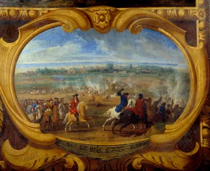Handlingene til Louis II Prince of Bourbon Conde (Bourbon-Conde) kjent som Grand Conde (1621-1686), Slaget ved Brie Count Robert Detail, Maleri av Frelser Le Conte (Leconte, Le Comte, Lecomte) (1659-1694) Chantilly fra 1600-tallet, Musee Conde