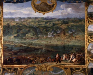 Handlingene til prins Louis II av Bourbon Conde (Bourbon-Conde) kjent som Grand Conde (1621-1686): Slaget ved Fribourg (1644) under trettiårskrigen - Maleri av Frelseren The Tale (Leconte, The Count, Lecomte ) (1659–1694)